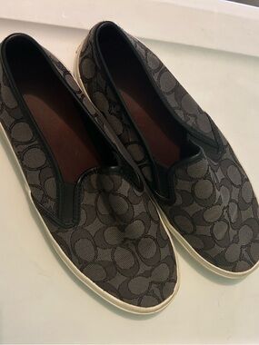 Coach Gray Signature Slip-On Sneakers